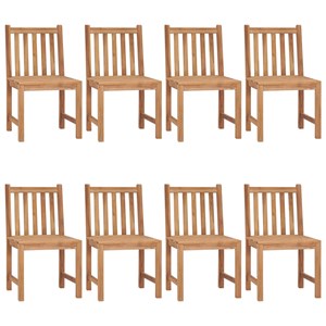Maison exclusive - chaises de jardin lot de 8 avec coussins bois de teck massif