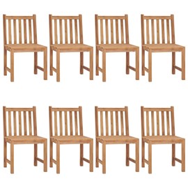 Maison exclusive - chaises de jardin lot de 8 avec coussins bois de teck massif