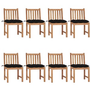 Maison exclusive - chaises de jardin lot de 8 avec coussins bois de teck massif
