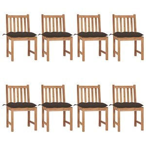 Maison exclusive - chaises de jardin lot de 8 avec coussins bois de teck massif