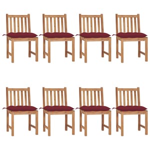 Maison exclusive - chaises de jardin lot de 8 avec coussins bois de teck massif