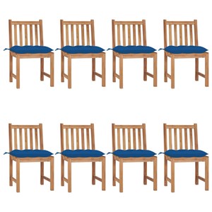 Maison exclusive - chaises de jardin lot de 8 avec coussins bois de teck massif