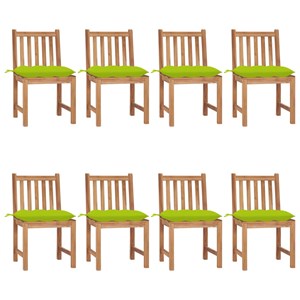 Maison exclusive - chaises de jardin lot de 8 avec coussins bois de teck massif