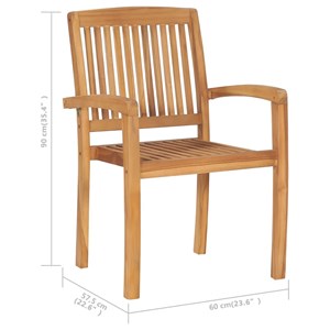 Maison exclusive - chaises de jardin empilables lot de 4 bois de teck solide