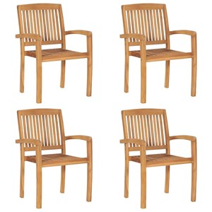 Maison exclusive - chaises de jardin empilables avec coussins lot de 4 teck soli