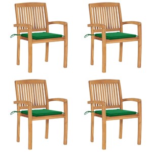 Maison exclusive - chaises de jardin empilables avec coussins lot de 4 teck soli