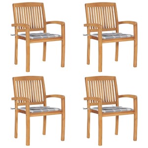 Maison exclusive - chaises de jardin empilables avec coussins lot de 4 teck soli