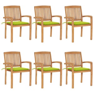Maison exclusive - chaises de jardin empilables avec coussins lot de 6 teck soli