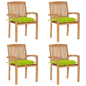 Maison exclusive - chaises de jardin empilables avec coussins lot de 4 teck soli