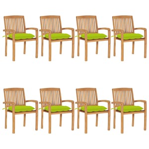 Maison exclusive - chaises de jardin empilables avec coussins lot de 8 teck soli