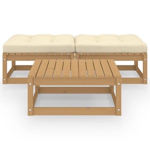 Maison exclusive - salon de jardin 3 pcs avec coussins bois de pin massif