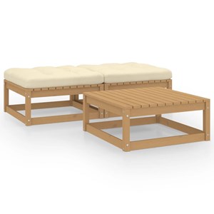 Maison exclusive - salon de jardin 3 pcs avec coussins bois de pin massif