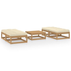 Maison exclusive - salon de jardin 5 pcs avec coussins bois de pin massif