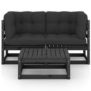 Maison exclusive - salon de jardin 3 pcs avec coussins bois de pin massif