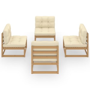 Maison exclusive - salon de jardin 4 pcs avec coussins bois de pin massif