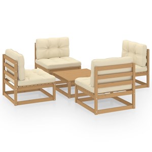 Maison exclusive - salon de jardin 5 pcs avec coussins bois de pin massif