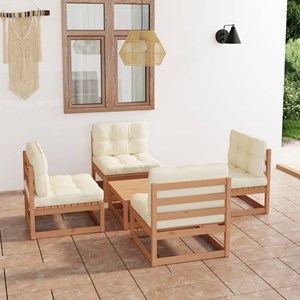 Maison exclusive - salon de jardin 5 pcs avec coussins bois de pin massif