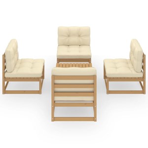 Maison exclusive - salon de jardin 5 pcs avec coussins bois de pin massif