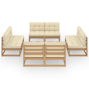 Maison exclusive - salon de jardin 8 pcs avec coussins bois de pin massif