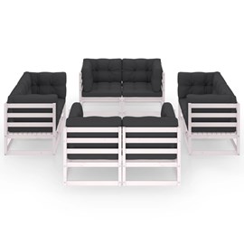 Maison exclusive - salon de jardin 8 pcs avec coussins bois de pin massif