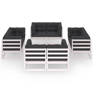 Maison exclusive - salon de jardin 8 pcs avec coussins bois de pin massif