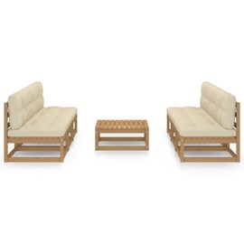 Maison exclusive - salon de jardin 7 pcs avec coussins bois de pin massif