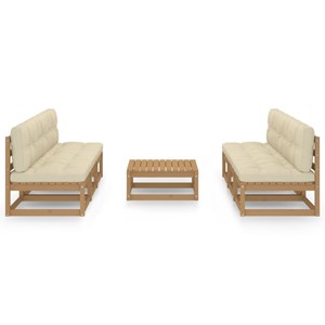 Maison exclusive - salon de jardin 7 pcs avec coussins bois de pin massif