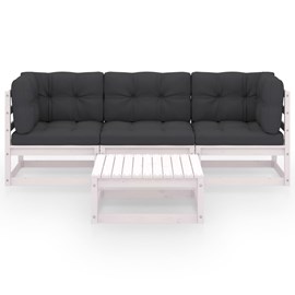 Maison exclusive - salon de jardin 4 pcs avec coussins bois de pin massif