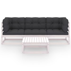 Maison exclusive - salon de jardin 4 pcs avec coussins bois de pin massif