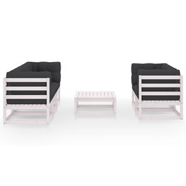 Maison exclusive - salon de jardin 6 pcs avec coussins bois de pin massif