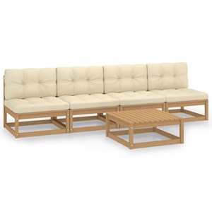 Maison exclusive - salon de jardin 5 pcs avec coussins bois de pin massif