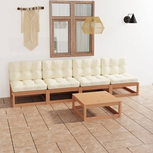 Maison exclusive - salon de jardin 5 pcs avec coussins bois de pin massif