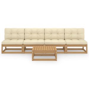 Maison exclusive - salon de jardin 5 pcs avec coussins bois de pin massif