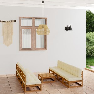 Maison exclusive - salon de jardin 9 pcs avec coussins bois de pin massif