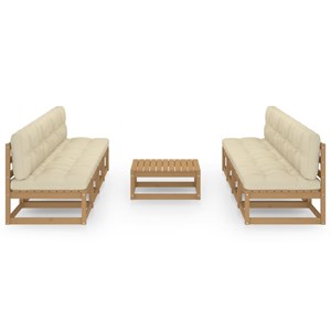 Maison exclusive - salon de jardin 9 pcs avec coussins bois de pin massif