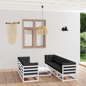 Maison exclusive - salon de jardin 8 pcs avec coussins bois de pin massif