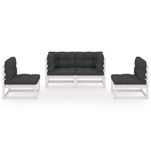 Maison exclusive - salon de jardin 4 pcs avec coussins bois de pin massif