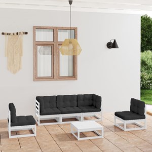 Maison exclusive - salon de jardin 6 pcs avec coussins bois de pin massif