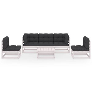 Maison exclusive - salon de jardin 6 pcs avec coussins bois de pin massif