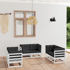 Maison exclusive - salon de jardin 6 pcs avec coussins bois de pin massif