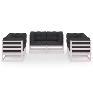 Maison exclusive - salon de jardin 6 pcs avec coussins bois de pin massif