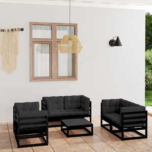 Maison exclusive - salon de jardin 7 pcs avec coussins bois de pin massif
