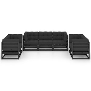 Maison exclusive - salon de jardin 7 pcs avec coussins bois de pin massif