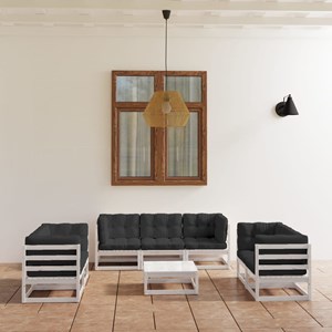 Maison exclusive - salon de jardin 8 pcs avec coussins bois de pin massif