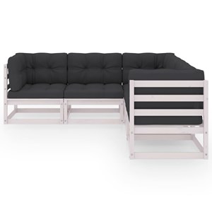 Maison exclusive - salon de jardin 5 pcs avec coussins bois de pin massif