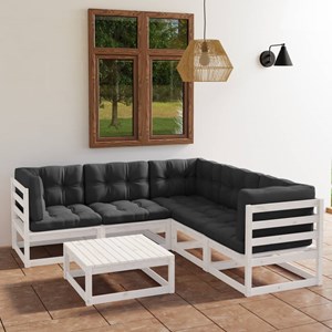 Maison exclusive - salon de jardin 6 pcs avec coussins bois de pin massif