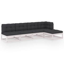 Maison exclusive - salon de jardin 5 pcs avec coussins bois de pin massif