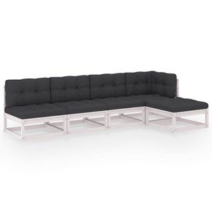 Maison exclusive - salon de jardin 5 pcs avec coussins bois de pin massif