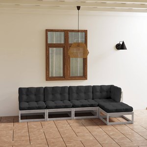 Maison exclusive - salon de jardin 5 pcs avec coussins bois de pin massif