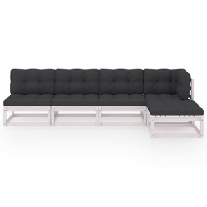 Maison exclusive - salon de jardin 5 pcs avec coussins bois de pin massif